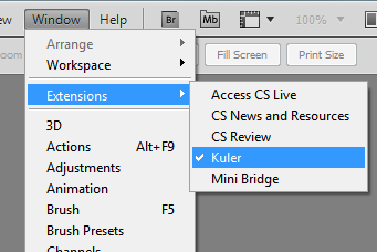 kuler window in Adobe CS5 programs